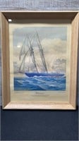 The Schooner Bluenose Vintage Framed Print By W.G.