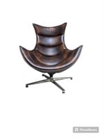 MCM Style Swivel Leather Chair U10C