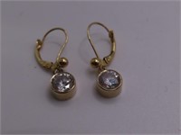 Stunning 14kt Gold Dangle Diamond? Earrings 2.7g