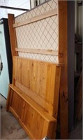 Wood Queen Head, Footboard, Rails & Box spring