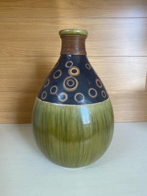 Vintage Studio Pottery Green Vase