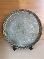 Vintage Islamic Brass Platter