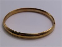 14kt Gold vtg 2 3/16" Cylinder Bracelet 7.4g