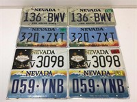 4 Sets Nevada Matching Metal License Plates