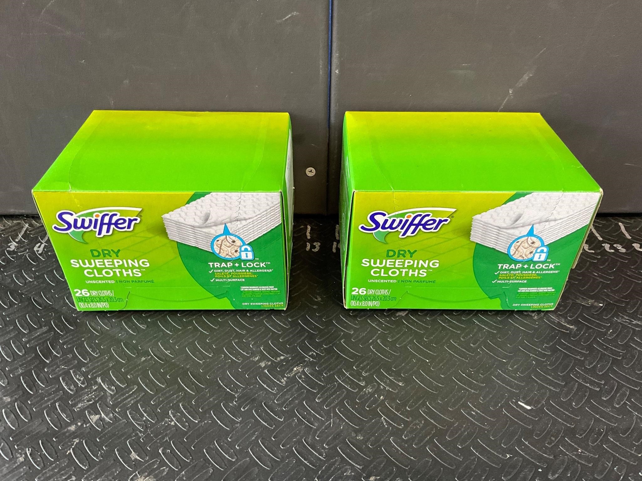 Two boxes of swiffer dry pads