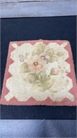 Vintage Small Cheticamp Hooked Mat 8.25" Square