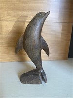 Vintage Carved Ironwood  Dolphin Figurine