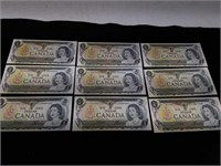 1973 Canadian One Dollar Bill's Banknotes