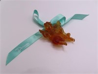 DAUM Amber Glass 2.5" Cherub Angel Figure
