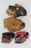 Children and Adult Sized Baseball Gloves