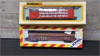 2 Boxed HO Scale Lionel Cable Car & Bachmann Tri L