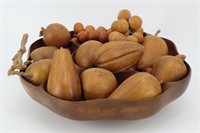 Wooden Bowl and Fruits