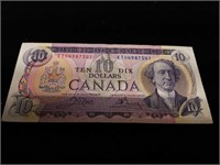 1971 Canadian 10 Dollar Paper Money Bill