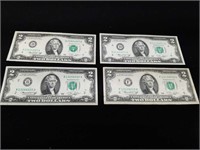 1976 USA Two Dollar American Paper Money Bills