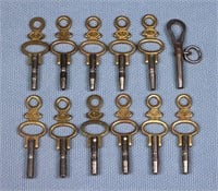 (12) Vintage Pocket Watch Keys