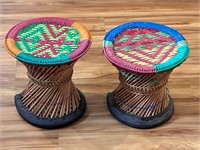 Hand woven foot stools