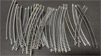 24 Pieces Of HO Scale Silver 18 Inch Radius Track