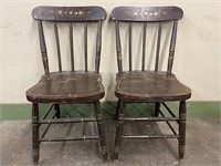 Painted Plank Bottom Chairs