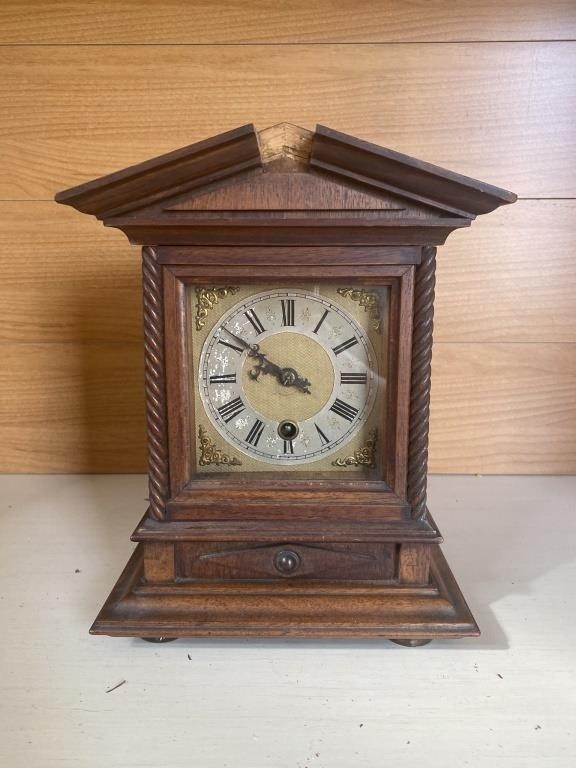 Vintage Junghans-Style Architectural Mantel Clock