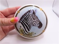 LYNN CHASE 3.5" Zebra Porcelain Trinket Box