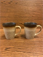 Vintage Grasscloth Ceramic Mugs (2)