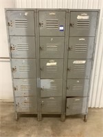 Set of 3 connected lockers.  66 x 45 x 15