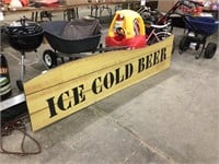 8ft long Ice Cold Beer wood sign