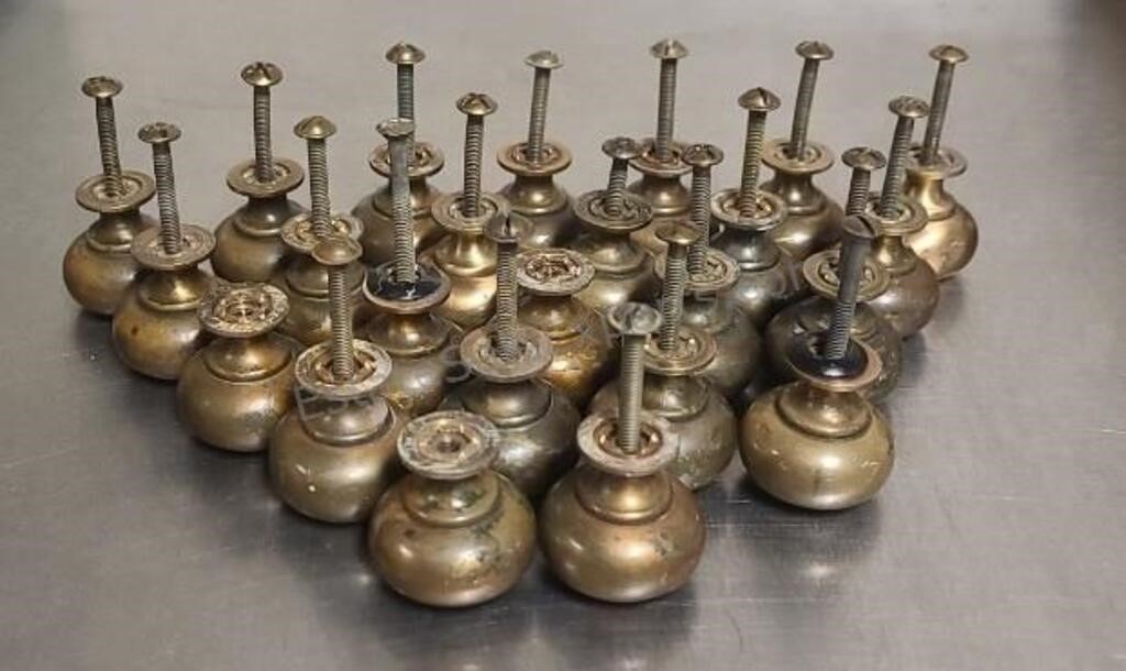 Brass cabinet knobs. 24 total.