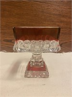 Vintage Jeanette Cranberry Glass Candy Dish