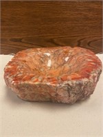 C. 1960 Italian Orange Alabaster Ashtray
