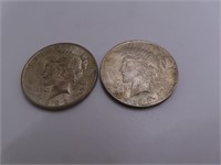 (2) 1922/23 PEACE Silver Dollar Coins