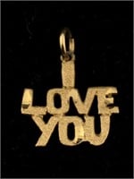14K Gold ‘I Love You’ Charm/Pendant