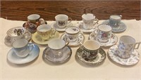 Vintage Assorted Porcelain Teacups & Saucers (12)