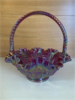Vintage Carnival Glass Basket