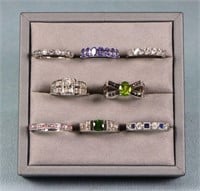 (8) Beautiful Ladies Sterling Silver Rings