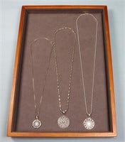 (3) Sterling Silver Pendant Necklaces