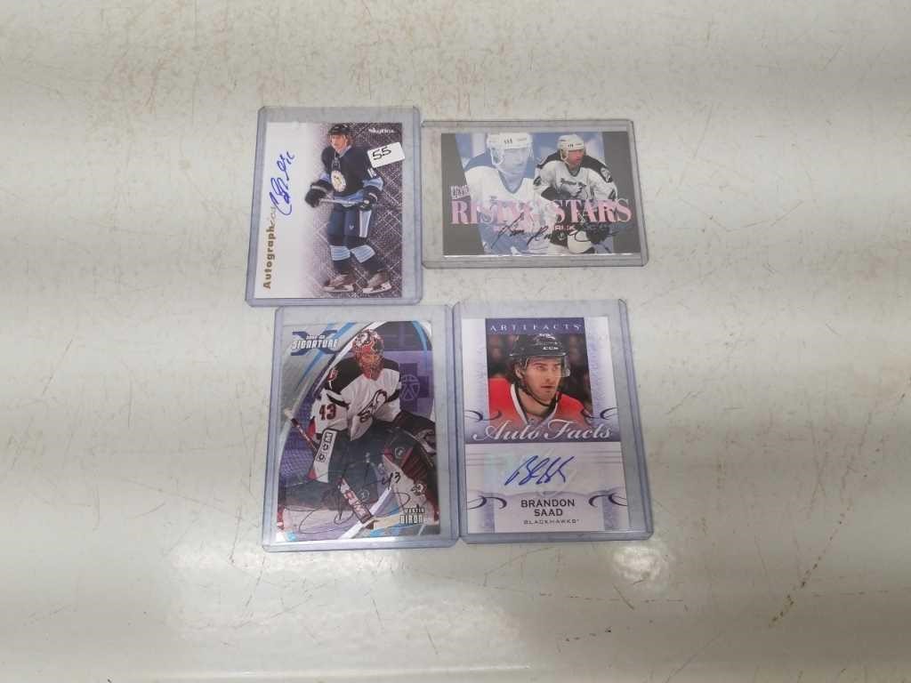 4 Signature Hockey Cards