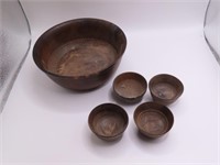 Antique Wooden Oriental? 5pc Bowl/Cup Set enscribd