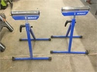 Two Kobalt adjustable rolling table saw stands