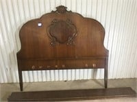 Full size antique headboard, footboard and rails