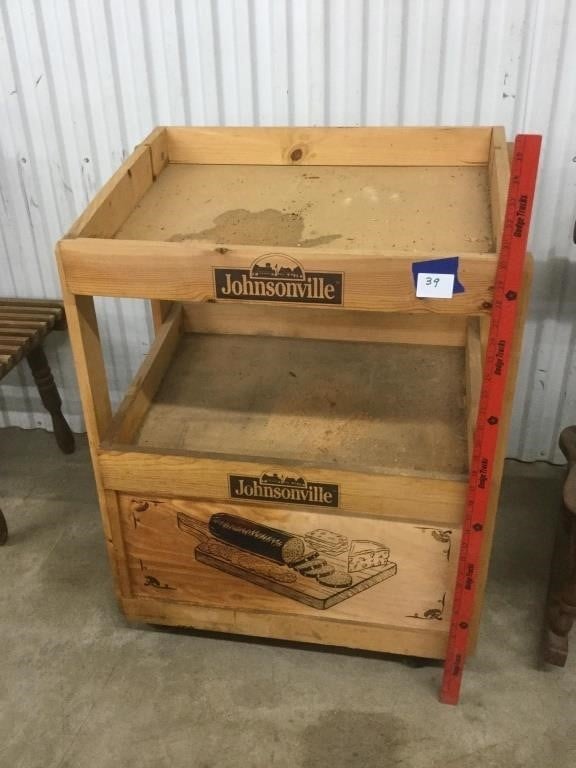 Johnsonville rolling display cart.  Needs cleaned