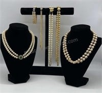 Vintage Pearl Necklaces Double Strands