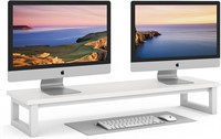 39Inch Dual Monitor Stand Riser for 2, White