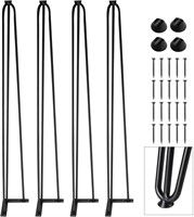 40 Hairpin Legs, 3-Rod, Set of 4, Black