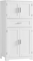 Quimoo Tall Bathroom Cabinet, 4 Doors, White