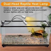 Petboda Reptile Heat Lamp, Dual Head UVA UVB