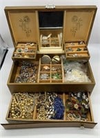 Jewelry Box Filled With Vintage Jewelry