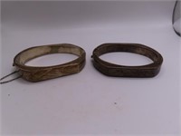 (2) Sterling SolidLink 8" Bracelets 3/8"enscrd 41g