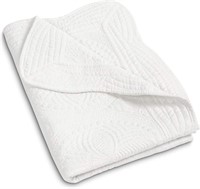 $63 (White) - MONOBLANKS Cotton Baby Quilt