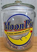 Glass cookie jar, "Moonpie, The only one on the